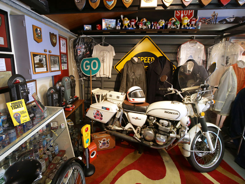 A Honda 1975 CB500P motorcycle, part of the memorabilia on display. Photo: ROBYN EDIE/STUFF 