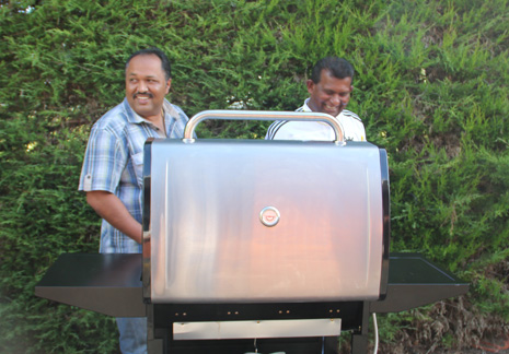 Pictured above are BBQ experts William John and Gayan Raju