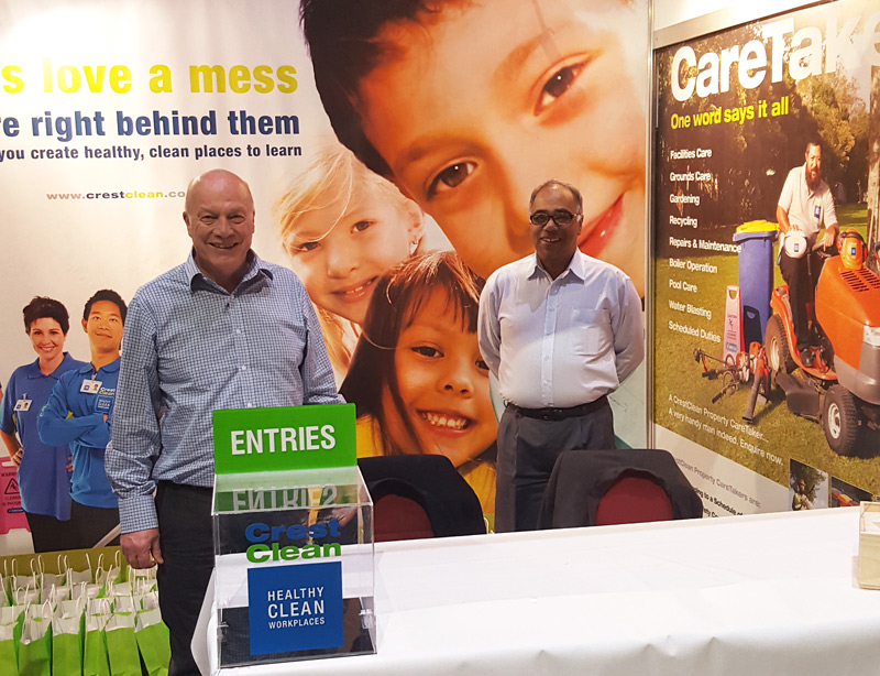 Manning Crest’s stand are Richard Brodie, Wellington Regional Manager, and Pravin Hansaraj, Hutt Valley Regional Manager.