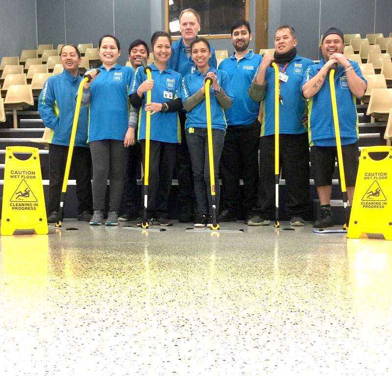 CrestClean franchisees put a shine on this floor they tackled.
