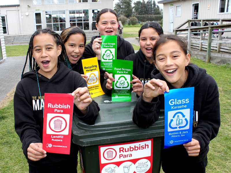 Matapihi School students Enchant'd Quinn, Kataraena Ngawhika-Kerr, Meeah-May Sullivan, Maioha Merritt-McDonald, and Alexis Ngatai.